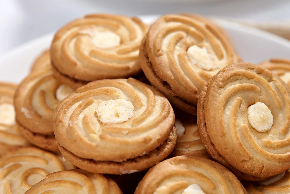 
80G/Pack Net Weight Cream Sandwich Biscuits In Cheese Flavor Manufacturers 