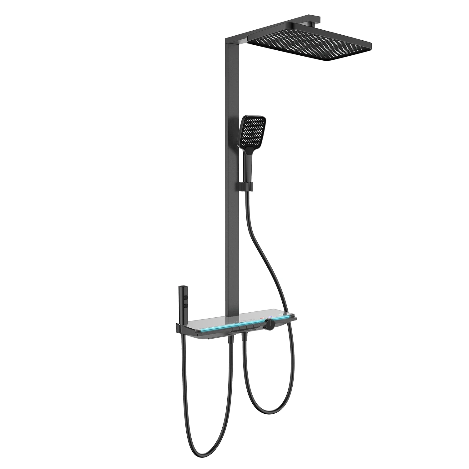 Morden Concealed Round White Shower Set With Thermostat System for Bathroom Small Ideas