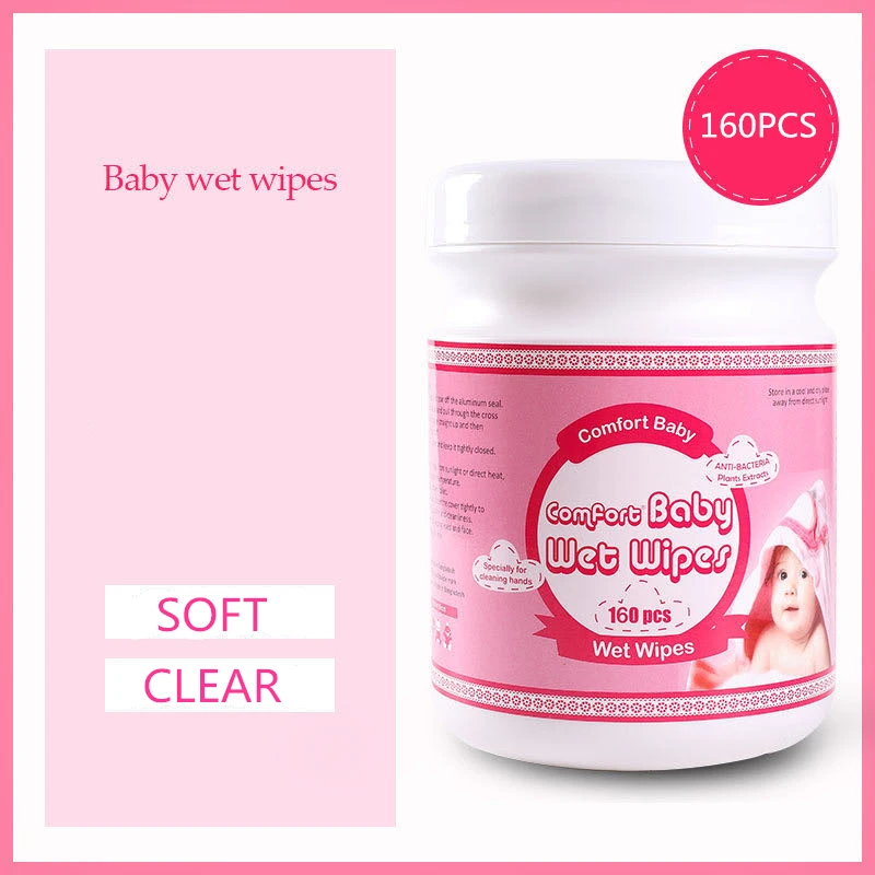
OEM baby wet wipes barrel bucket cheap hot sale cleaning 160pcs for baby pure water 