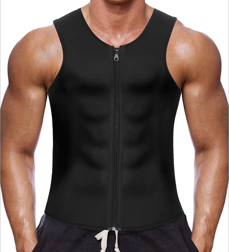 Double Zipper Sauna Tank Top gym Workout stringer Shirt Neoprene Mens and Women Waist Trainer Vests for Sweat Weight Loss