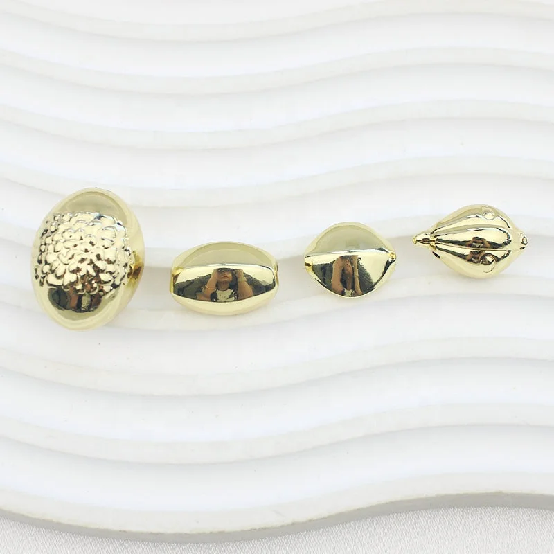 CH-JDP0788 Fashion Making Bracelet/Necklace Charm Accessory Trendy Gold Plated Copper Beads Cheap Jewelry Component Wholesale