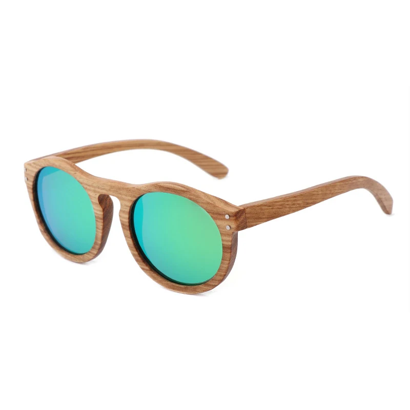 Fishing Floating Walnut Men Round Wooden Sunglasses Polarized lens