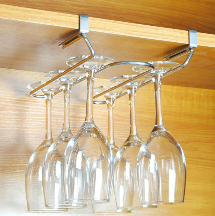 Punch-free Glass Rack & holder Kitchen living room metal hanging wine glass rack