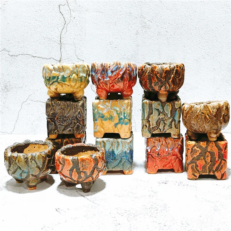 Vintage Flower Planter Pot Cheap Ceramic Flower Pots Colorful Ceramic Pot With Feet