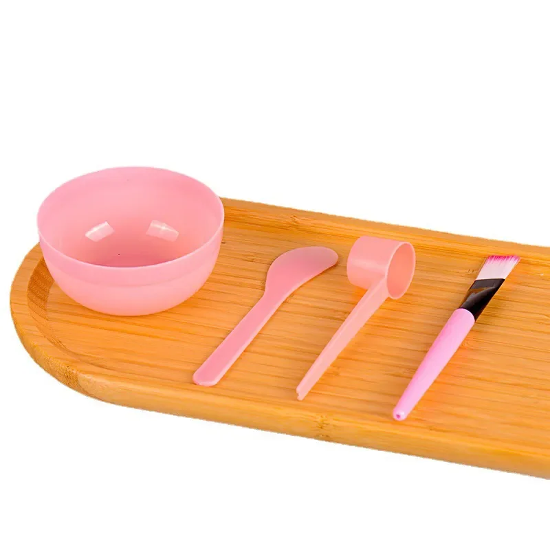 Beauty Skin Care Face Clay Mask Brush Pink Household Daily Chemical Face Mask Bowl Brush Spoon Spatula Set