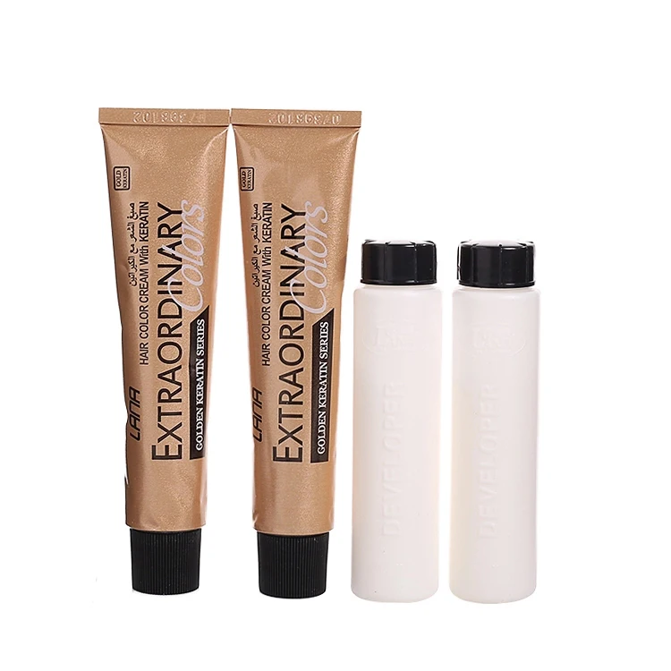 100% gray covered private brand professional non-ammonia blue black organic 60ml*4 Hair Dye 9 set