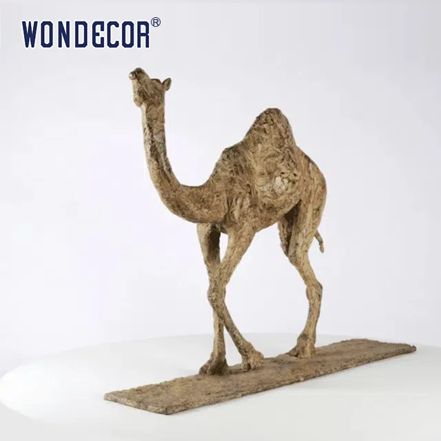 Wondecor Customized modern outdoor square park metal casting life size bronze camel statue