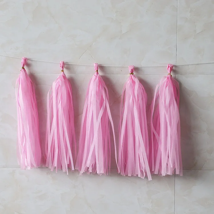 Paper Tissue Tassels For Party Decoration Diy Red Green Garland Assembled