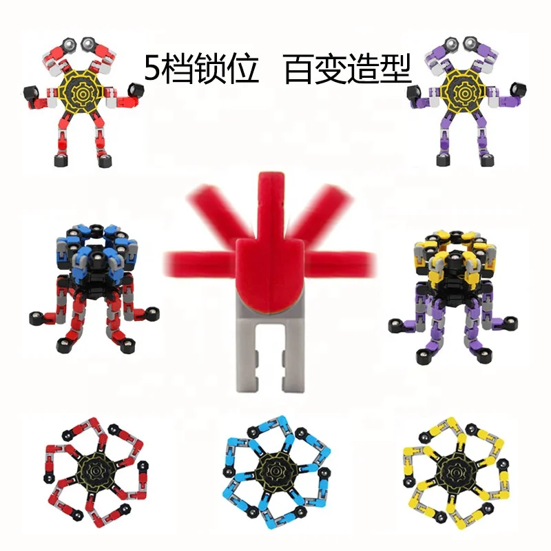 Fingertip mechanical gyroscope variable puzzle DIY decompression chain deformation robot gyroscope toy wholesale