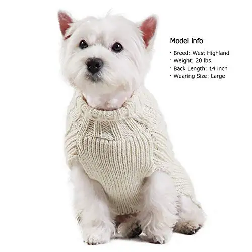 2023 custom Golden Thread Turtleneck Dog Cable Knit Pullover Pet Sweater Dog Sweaters for Cold Weather
