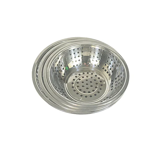Stainless Steel Rice Colander Fruit and Vegetable Steamer Round Shape Water Strainer