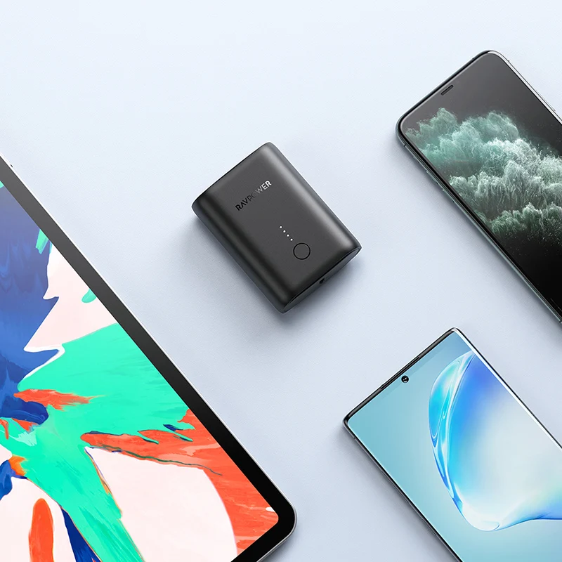 Ravpower electronics cheap price RP-PB194 10000mah powerbank PD+QC 2-Port 18W portable mini carry fast charging power bank