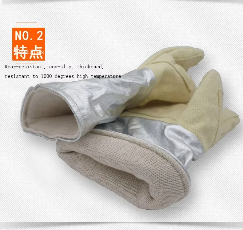 HDAR-5T-38 High Temperature 800-1000 Degrees Celsius Heat Insulation Resistant Palm Thickened Aluminum Foil Gloves