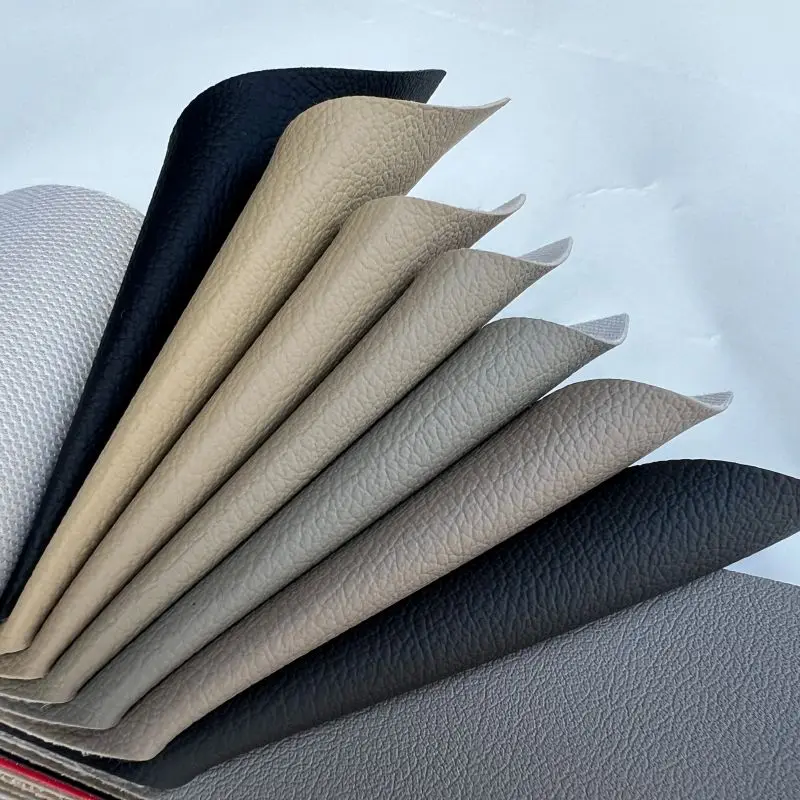 1.2 mm Microfiber Leather Litchi Embossed PVC Waterproof Fabric Home Textiles Car Seat Garments Golf Outdoor Decorative PU Suede
