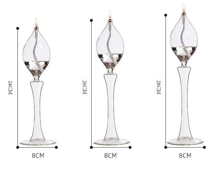 Best Selling Customized Refillable Glass Liquid Candle Replacement For Liquid Paraffin Disposable Fuel Cell Oil Lamp