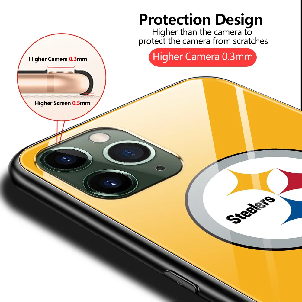 NFL Football 32 Team Glass Phone Case Custom logo Designer Phone Case for iPhone 12 11 Pro Max XR XS 8 7 Plus