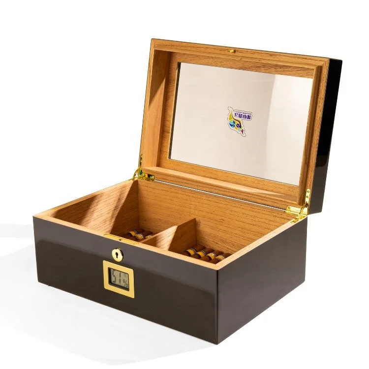 New Design high gloss piano lacquer cigar boxes luxury handmade custom wooden cigar humidor