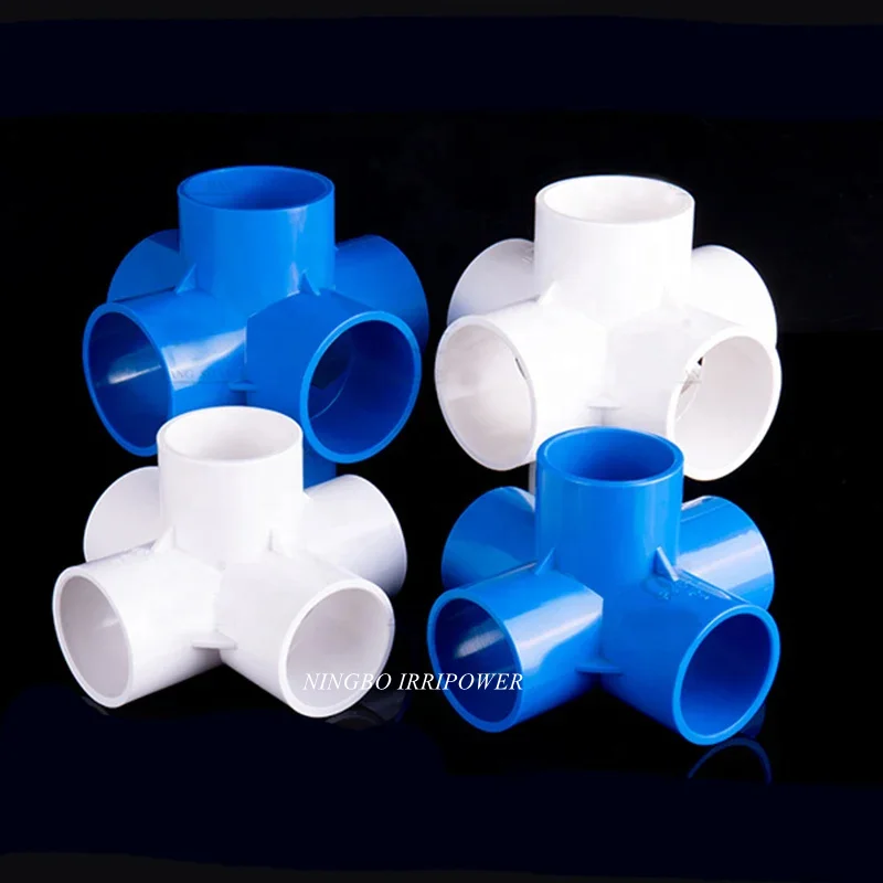 3 4 5 6 Way PVC Connector 20mm to 50mm Garden Watering Pipe Fittings Plastic Joints Home DIY Shelf Fittings