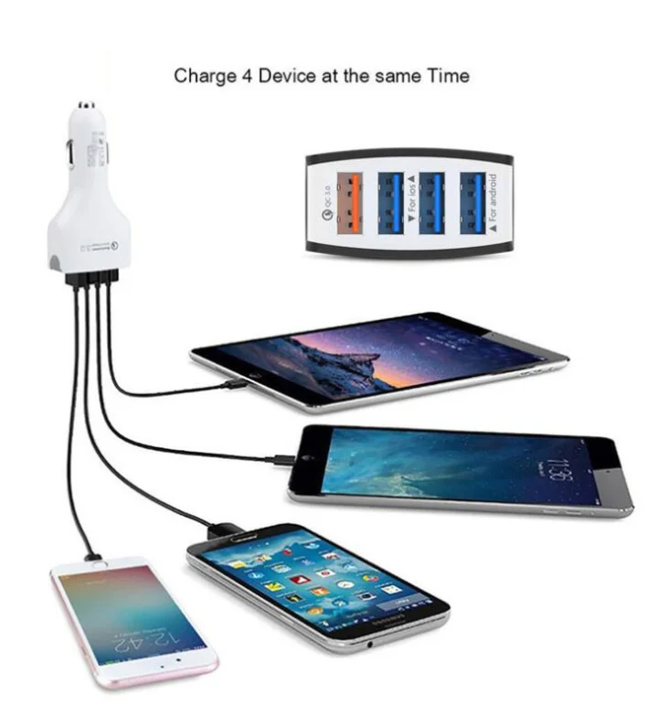 Лидер продаж 2021 автомобильное зарядное устройство с 4 usb-портами 60