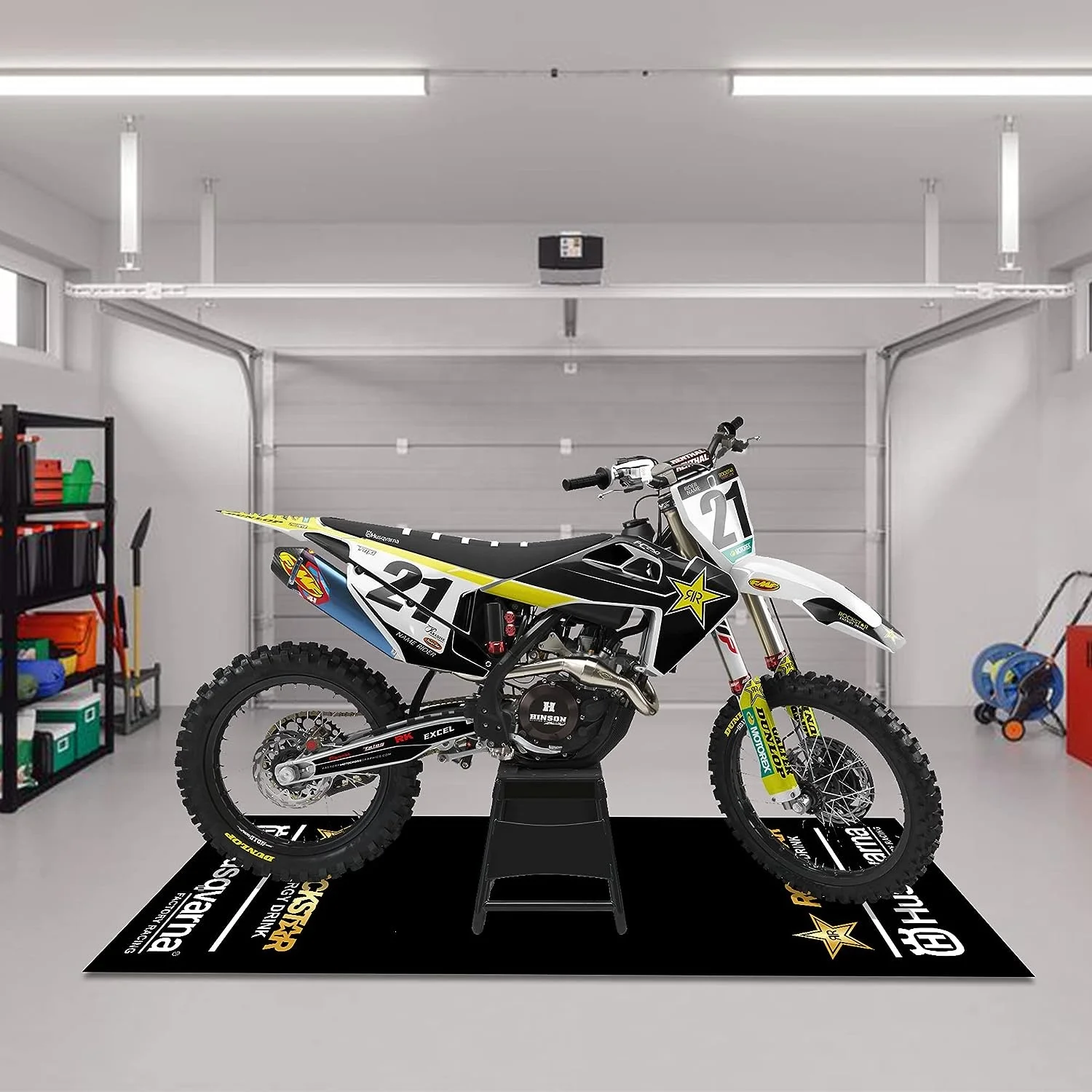 Waterproof Nylon Pile Heavy Duty Non Slip Rubber Backing Motorbike Garage Carpet for Bike Motorcycle