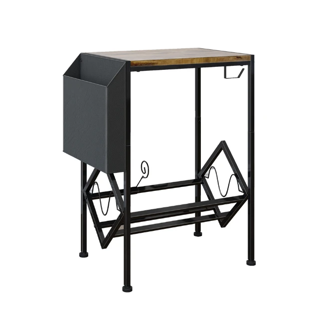 Good Price Record Organizer with Hook Storage Basket Arc Record Book Magazine Black Record Player Stand Best Selling