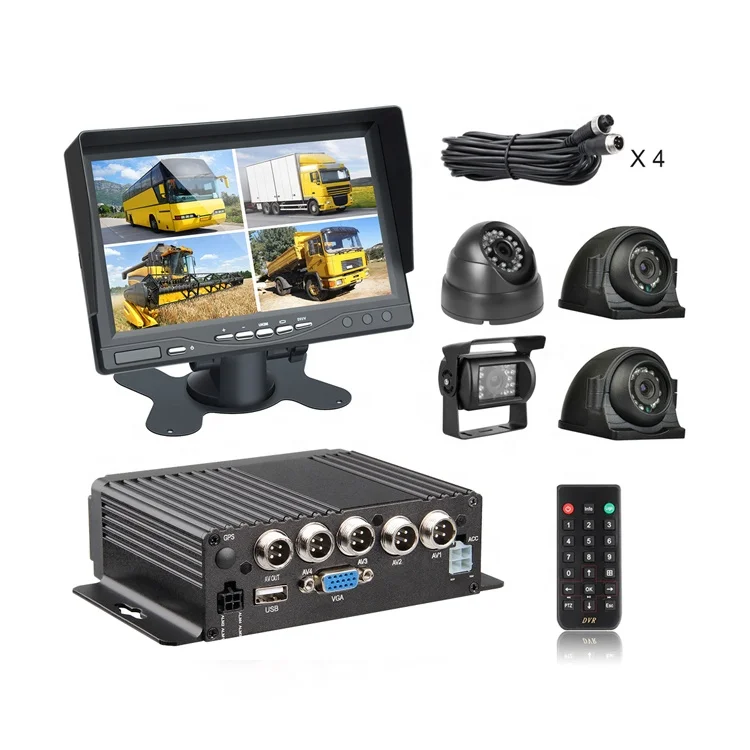 Школьный Автобус Грузовик 7-дюймовый монитор HD 1080P 4CH MDVR комплект 360 вида автомобиля MDVR Автомобильный видеорегистратор