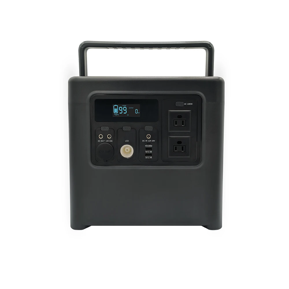 New Arrival Portable Power Station 1200W Camping Energy Storage LiFePO4 Battery Support All Plugs Power Station