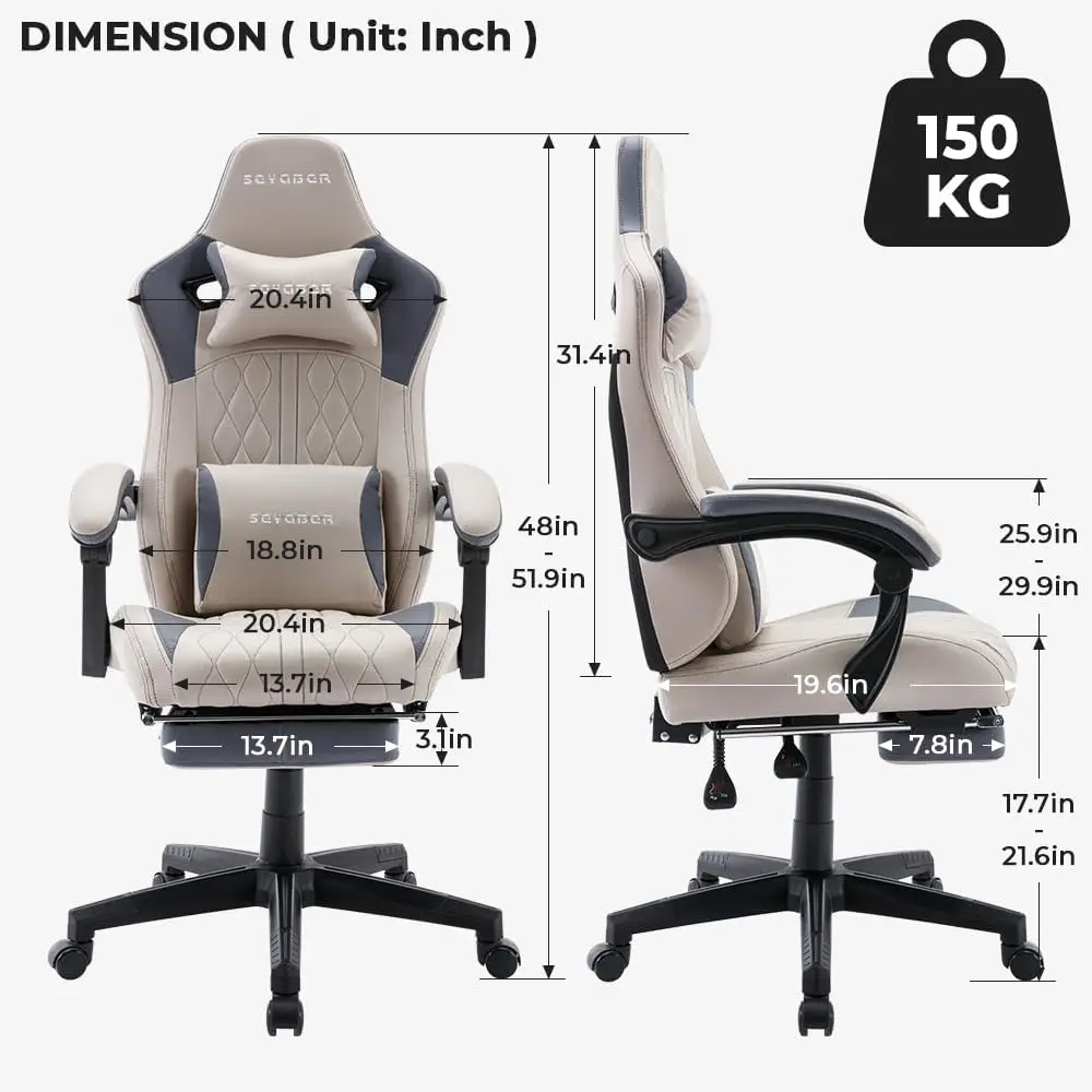 Adjustable height gas lifting speaker silla gamer computer chair pu leather gaming chair with footrest and massage