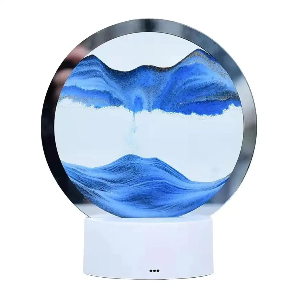 Hot Sale Colorful Large Dynamic Round Glass 3d Deep Moving Flowing Sand Art