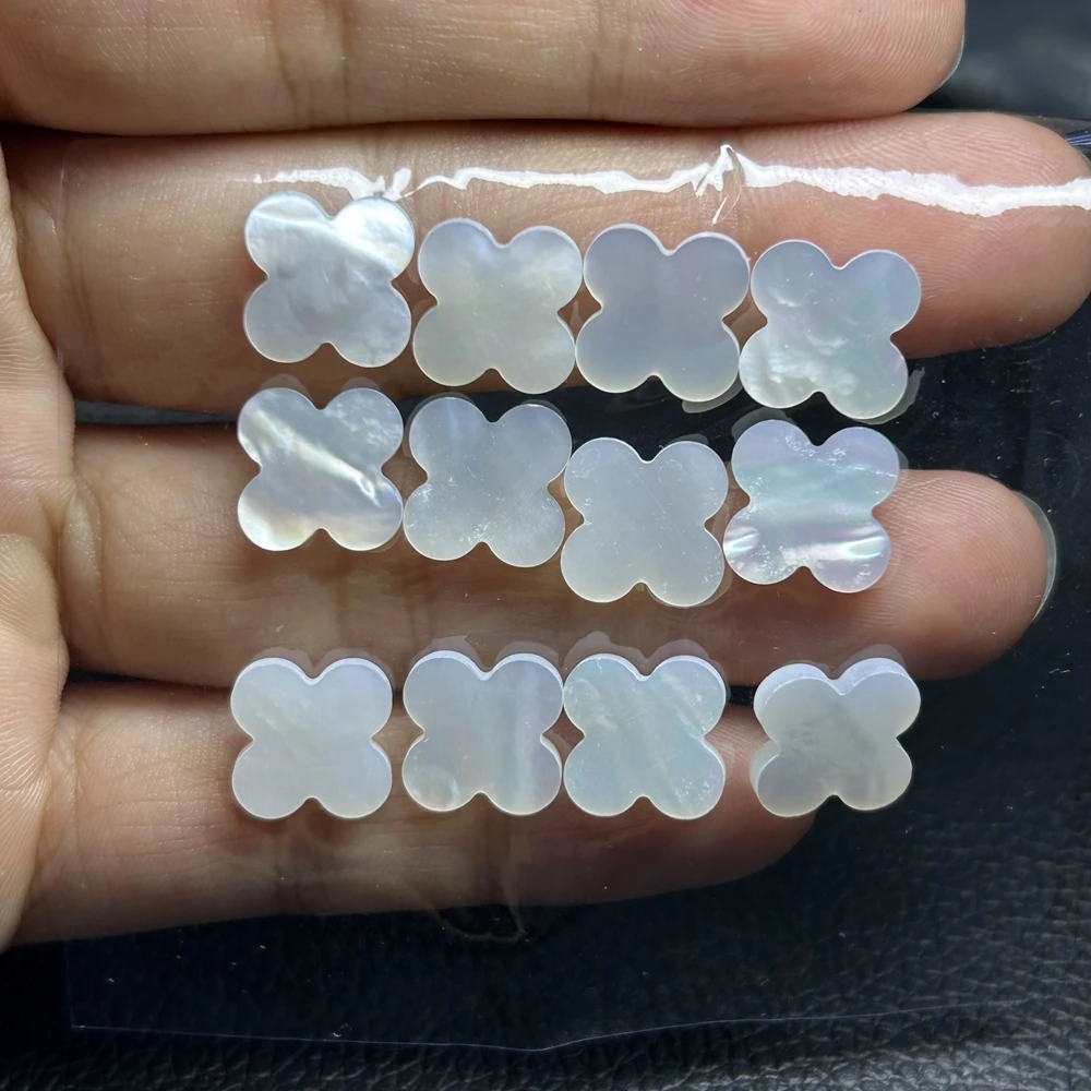 Natural Malachite Sheet Gemstone Four- Leaf Clover for Brand Jewelry