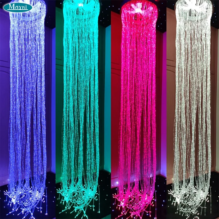 2.5m long fiber optic waterfall light interactive custom led fiber optic waterfall light