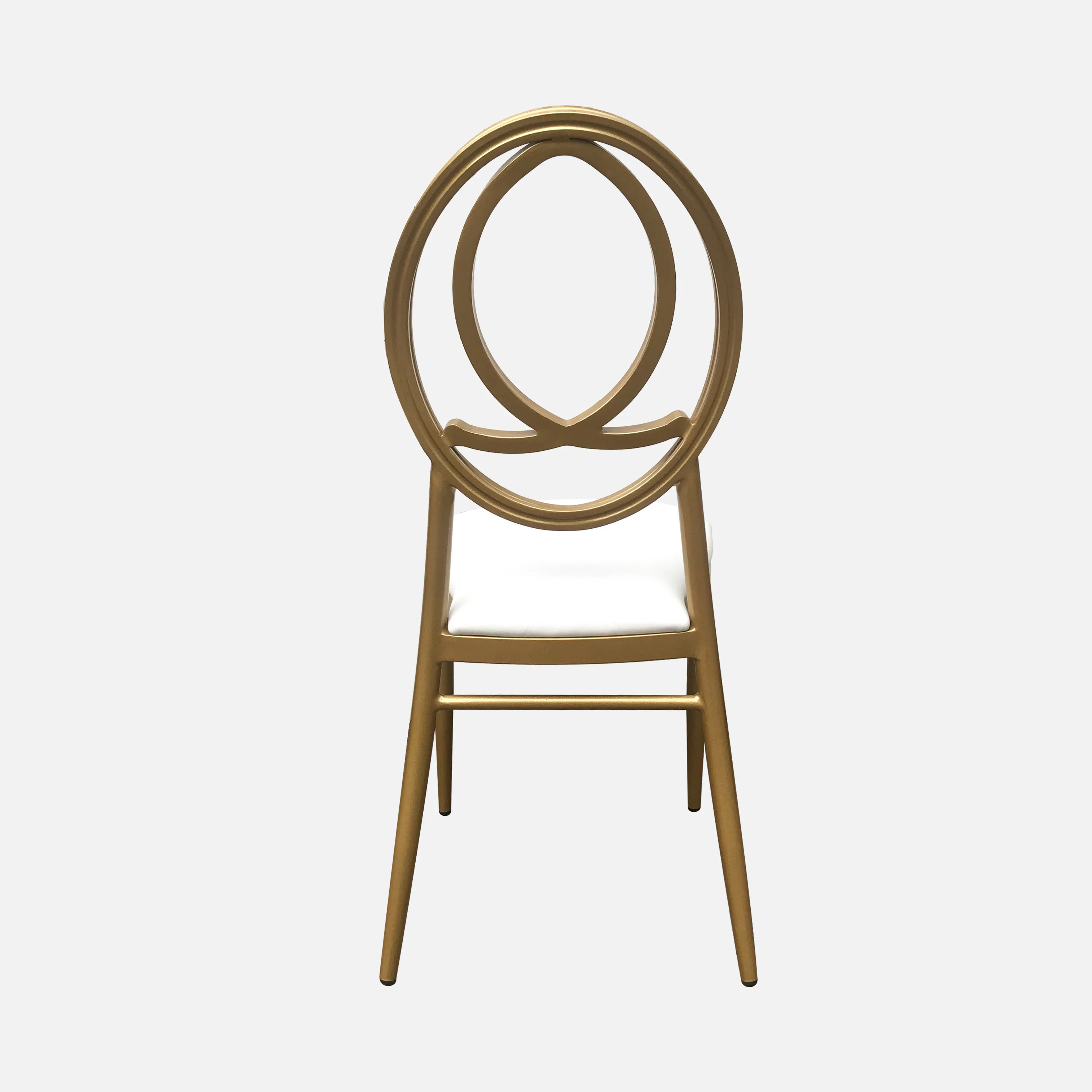 Stackable Phoenix chair for modern wedding events in aluminum alloy with cushion