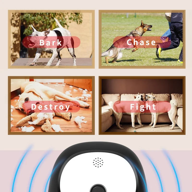 New Arrival Whosale OEM OEM Upgraded Bark Deterrent Outdoor Indoor Ultrasonic Dog Repeller Anti Bark Barking Control Device