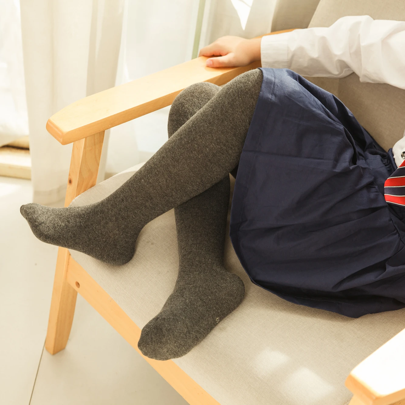 Custom Girls School Tights Combed Cotton Compression Tights Leggings for Kids