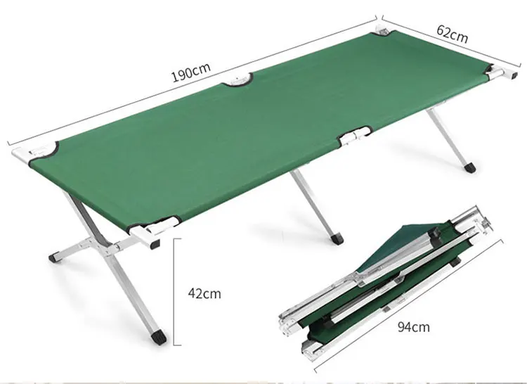 Fold-able easy carrying aluminum and metal folding bed stretcher military bed army cot folding camping bed