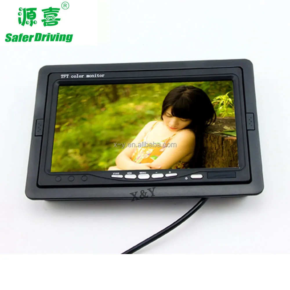 Car 7 Inch Monitor Display 12V-24V 7 inch TFT LCD Color HD Screen for Auto CCTV Reverse Rear View Backup Camera Stand or Shell