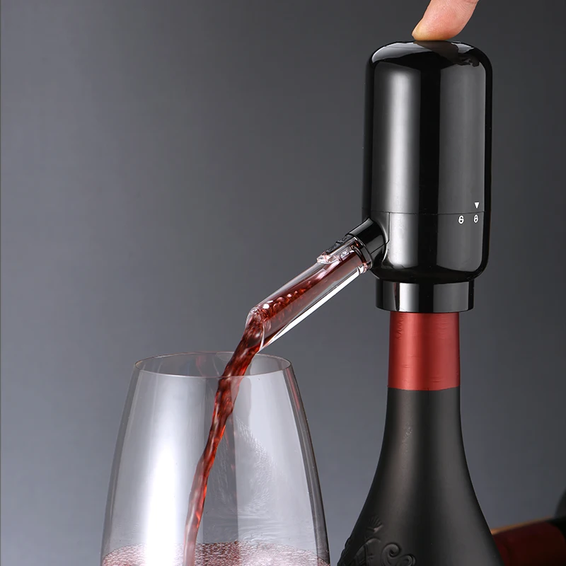 Smart Automatic Digital Magic Wine Bottle Pourer Air Decanter Set With Pour Pump Electric Stainless Steel Wine Aerator Dispenser