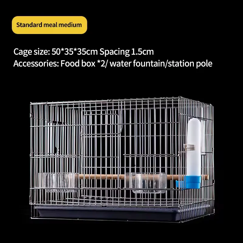 Chinese Stainless Steel Birdcage With Thickened Wire And Enlarged Parrot Breeding Cage With Breeding Mouth Birdcage
