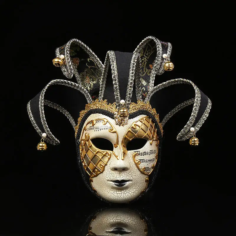 Baige Halloween Woman Ghost Festival Fashion Venetian Clown Party Mask for Women Masquerade Mardi Gras Party Accessory