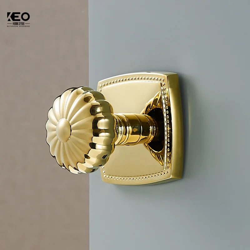 Privacy Door Lock Set Shiny Gold Pvd Keyless Lock Knob Bathroom Bedroom Latch