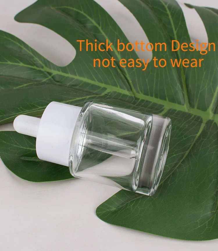 Round cylinder white 30ml  essential oil vial glass bottle thick bottomed glass bottle with dropper