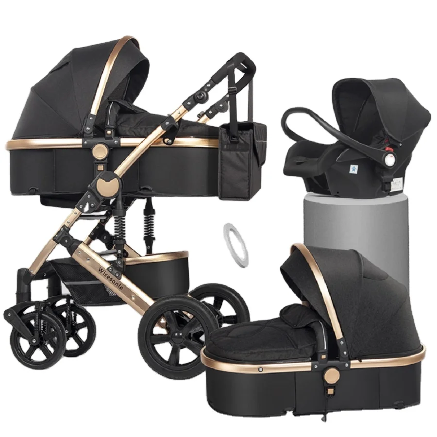 Wholesale  Baby Wagon Stroller Four-wheel Sliding Recline Comfortable Foldable Baby Stroller/ poussette