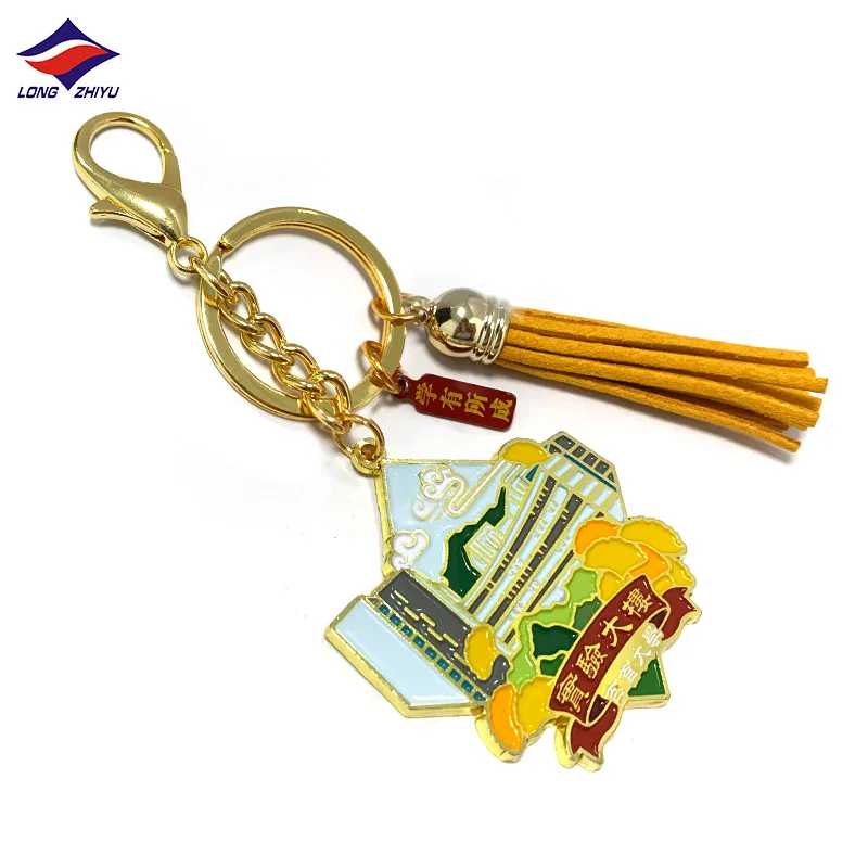 Longzhiyu 15years manufacturer custom soft enamel keychain accessories beautiful initial keychain