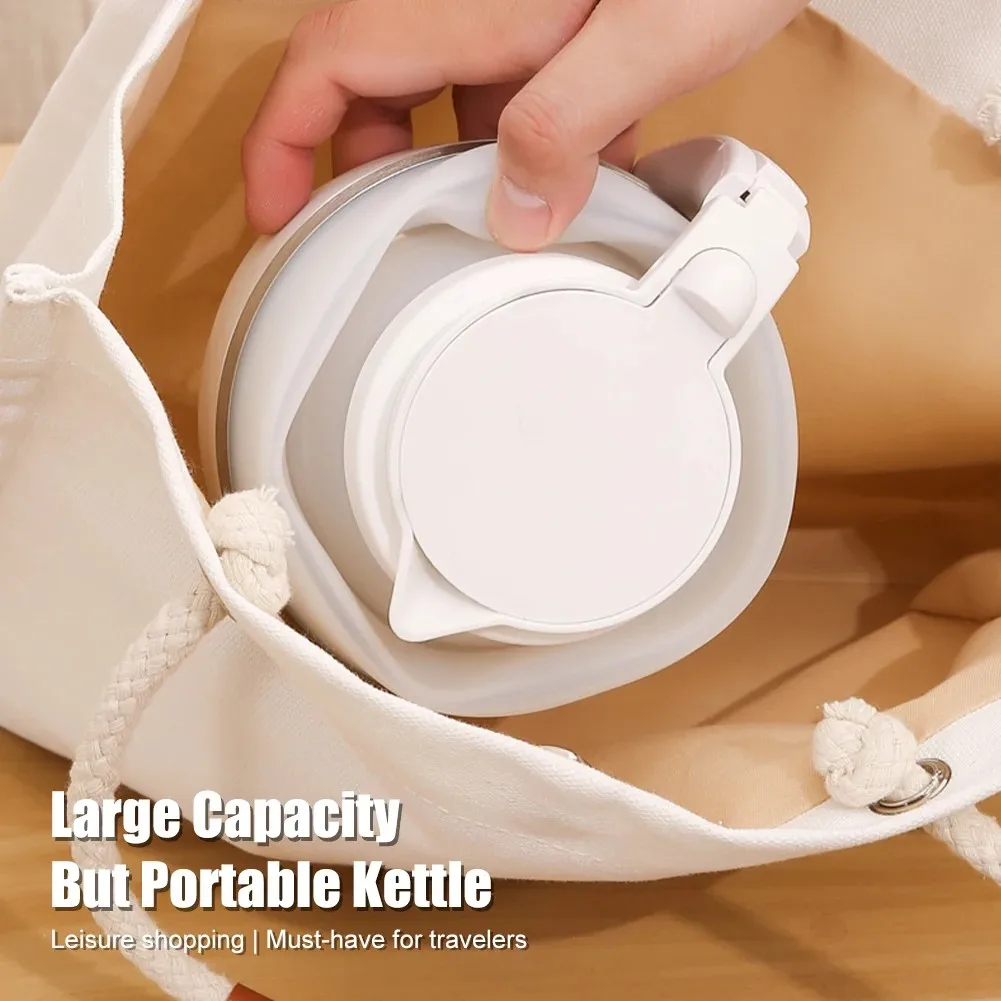 High Quality Travel Mini Stainless Steel Silicone Portable Foldable Electric Collapsible Electric Kettle Kitchen Appliances Tool