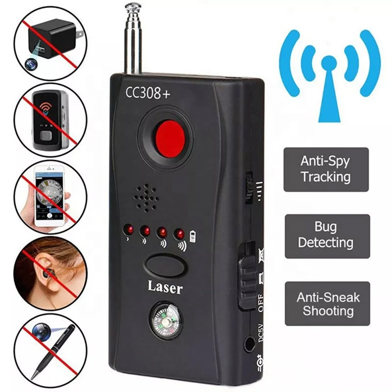 Handheld Cc308 High Sensitivity Hidden Camera Detector Anti Spy Built In 3D High Performance CPU Fast Locating Tracking Detector