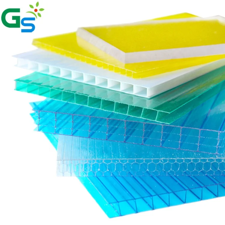 10Mm Plastic Board Transparent Color Twin Wall Polycarbonate Pc Hollow Roofing Sheet