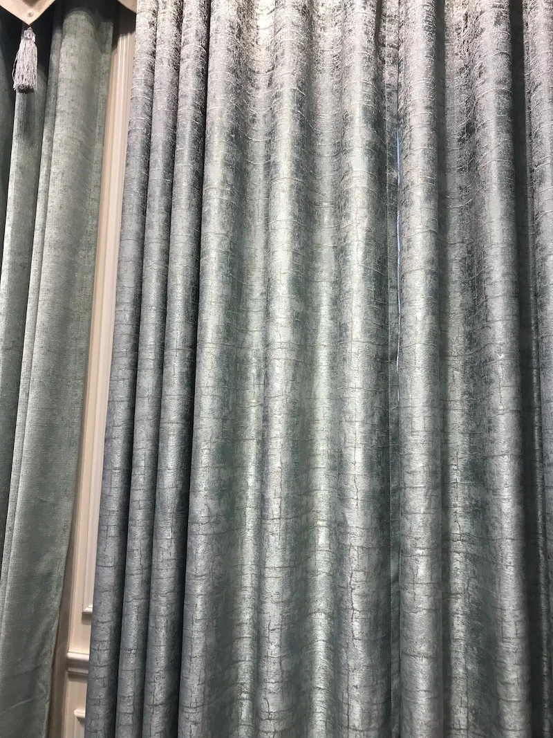 Nordic jacquard high quality light luxury modern textured blackout plain waterproof  curtain for bedroom