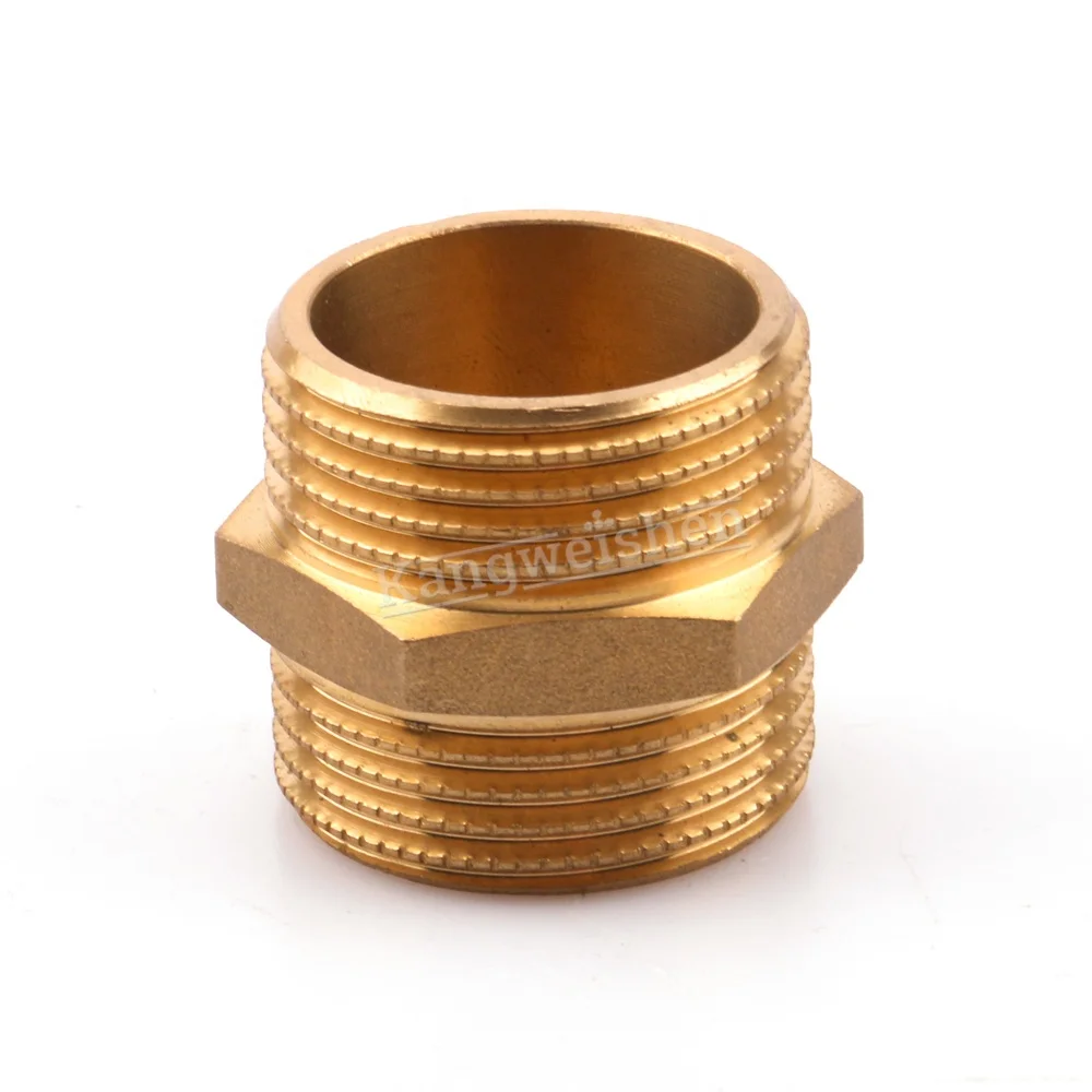 BSP Threaded Brass Plumbing Pipe Fittings  Extension Brass Hex Nipple for Meta Pipel