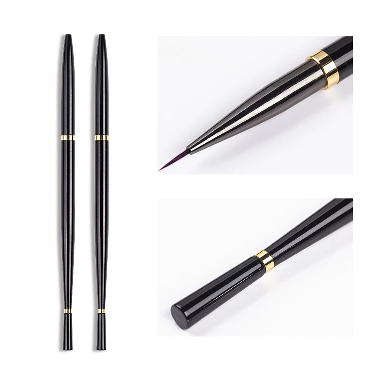 Nylon Wool+metal Rod+aluminum Tube Painted Wire Round Head Phototherapy Pen Nail Brush Tool Set