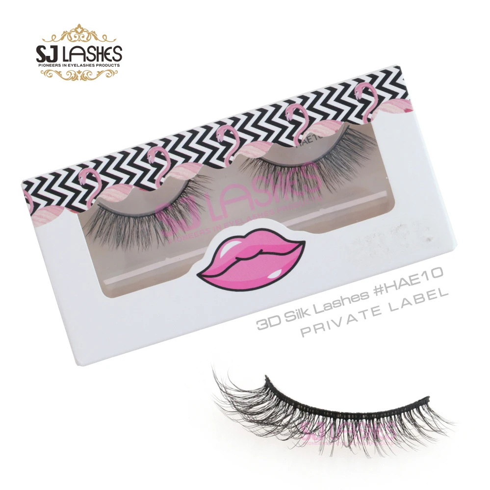 3D vegan faux mink lashes hand craft Natural style fast ship wholesale price with  beautiful box  HAE